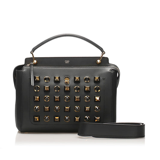 Fendi DotCom Studded Leather Satchel (SHG-11782)