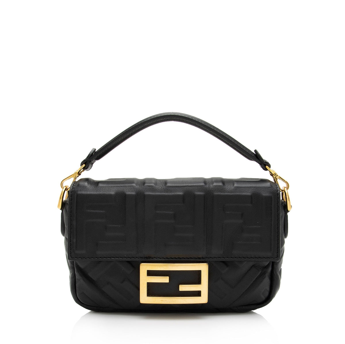 Fendi FF Embossed 1974 Mini Baguette Shoulder Bag