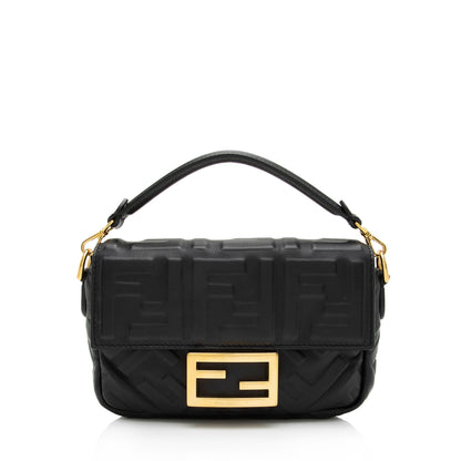 Fendi FF Embossed 1974 Mini Baguette Shoulder Bag