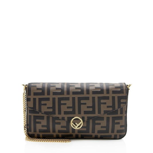 Fendi FF Embossed 1974 Wallet on Chain (SHF-12643)