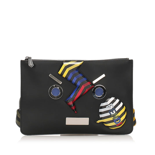 Fendi Face No Word Leather Clutch Bag (SHG-13596)