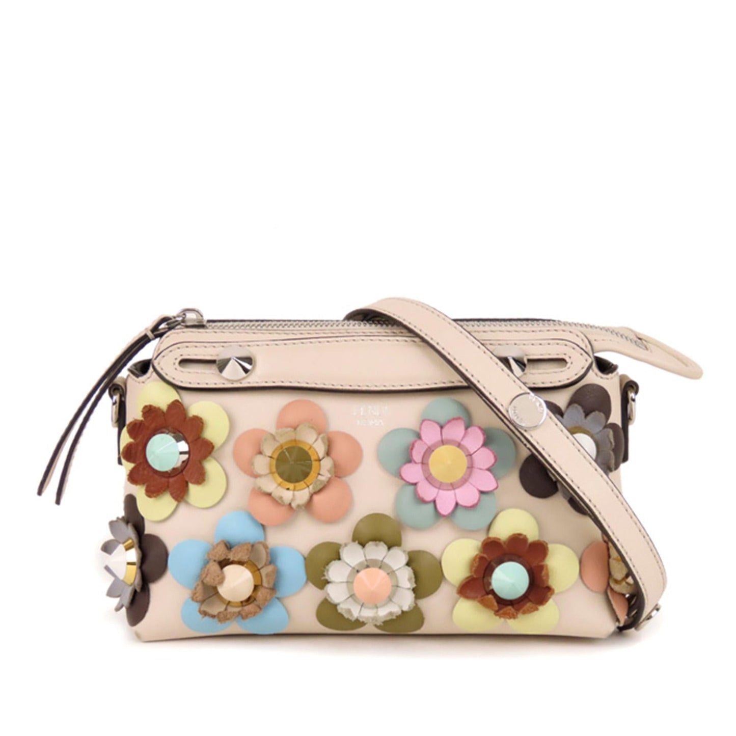 Fendi Leather Flowerland By The Way Crossbody Bag (SHG-13833)