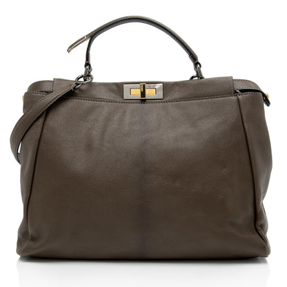 Fendi Goatskin Peekaboo Large Satchel -(SHF-EF9skv)
