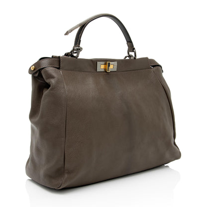 Fendi Goatskin Peekaboo Large Satchel -(SHF-EF9skv)