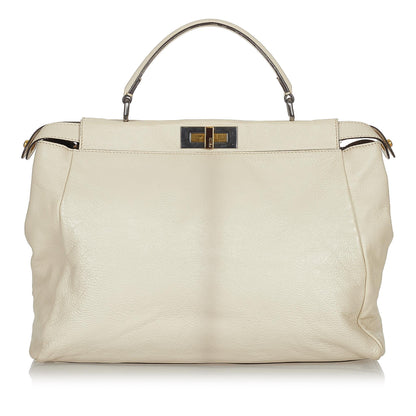 Fendi Large Peekaboo Leather Satchel