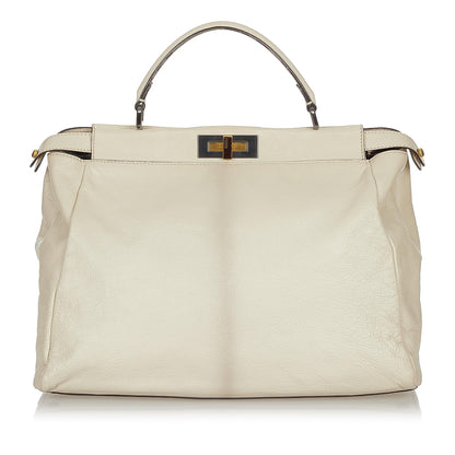 Fendi Large Peekaboo Leather Satchel