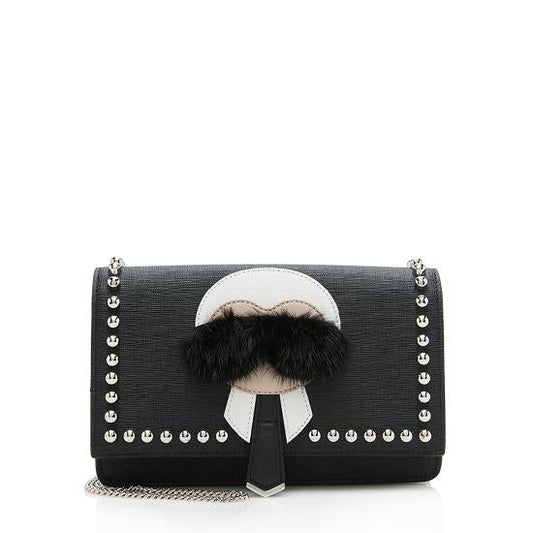 Fendi Leather Karlito Wallet on Chain