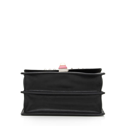 Fendi Leather Studded Kan I Small Shoulder Bag