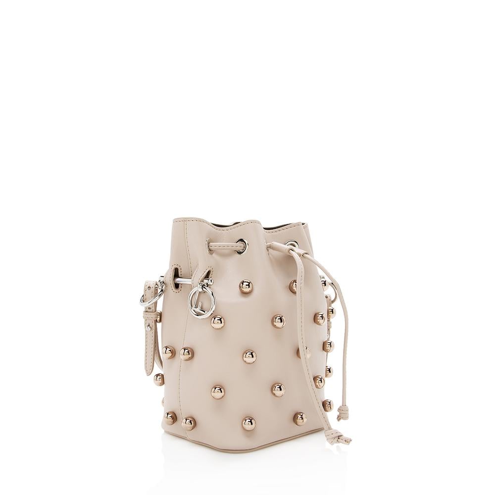 Fendi Leather Studded Mon Tresor Mini Bucket Bag (SHF-14117)