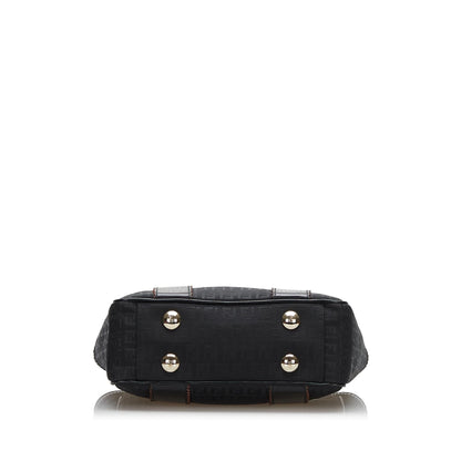 Fendi Leather-Trimmed Zucchino Tote