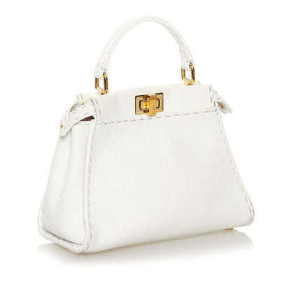 Fendi Mini Selleria Peekaboo Leather Satchel