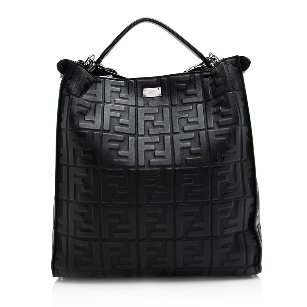 Fendi Nappa Embossed FF 1974 Peekaboo X Lite Bag