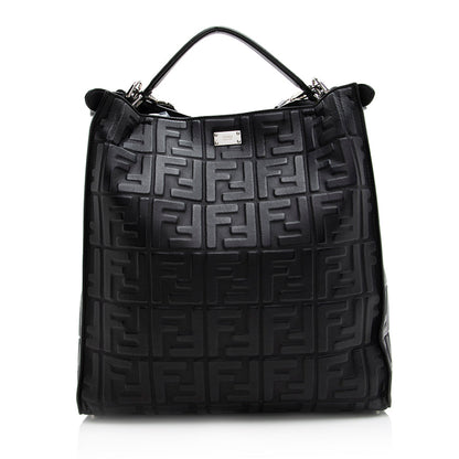 Fendi Nappa Embossed FF 1974 Peekaboo X Lite Bag
