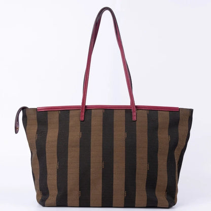 Fendi Pequin Stripe Canvas Roll Tote