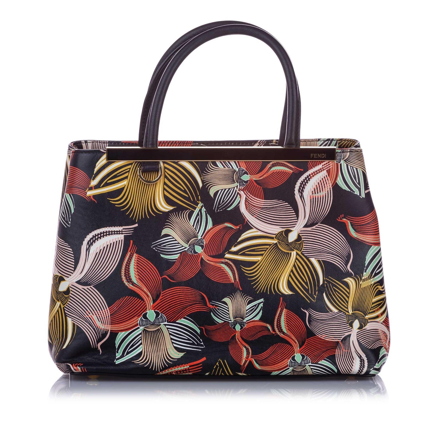 Fendi Petite Orchid Printed 2Jours Leather Satchel (SHG-11312)