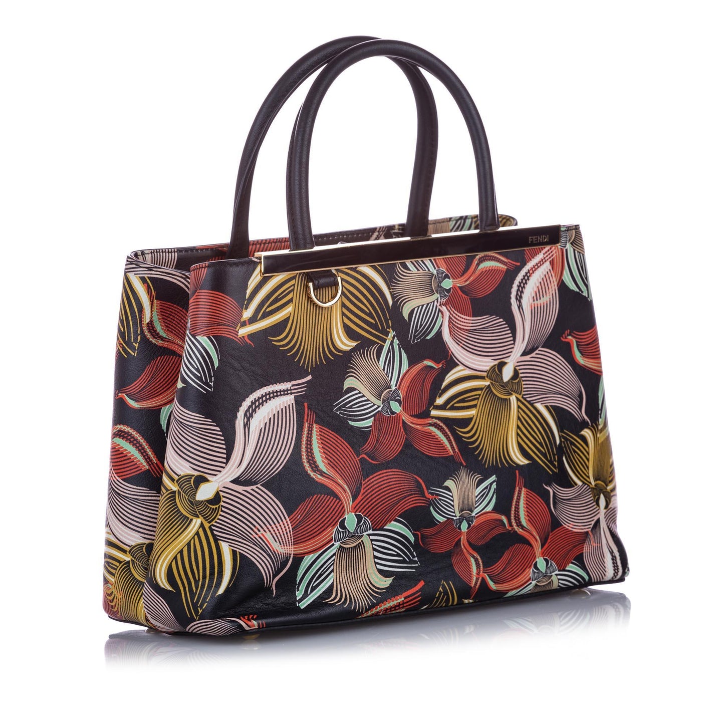 Fendi Petite Orchid Printed 2Jours Leather Satchel (SHG-11312)