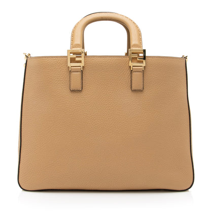 Fendi Calfskin Romano Selleria FF Handle Medium Tote