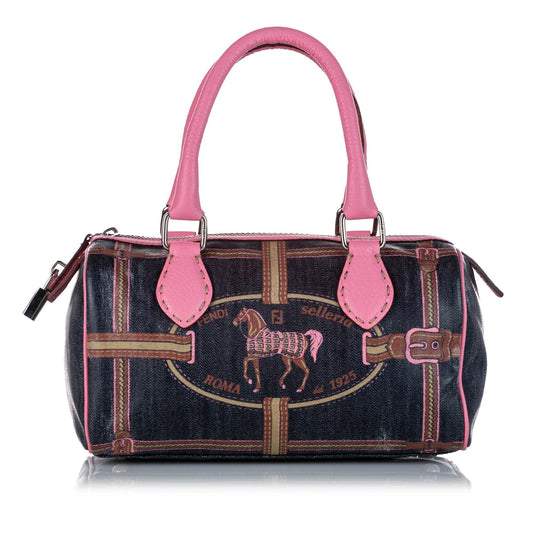 Fendi Selleria Denim Boston Bag (SHG-20705)