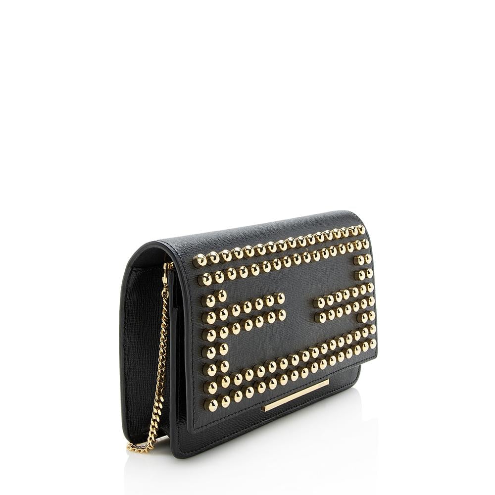 Fendi Studded Leather Wallet On Chain (SHF-11921)