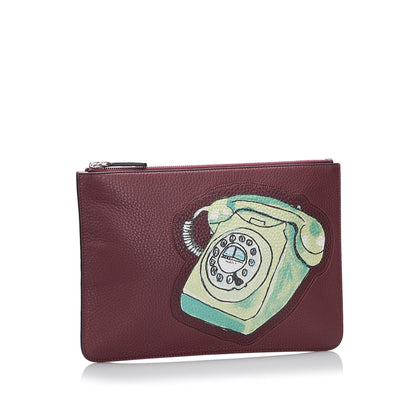 Fendi Telephone Leather Clutch