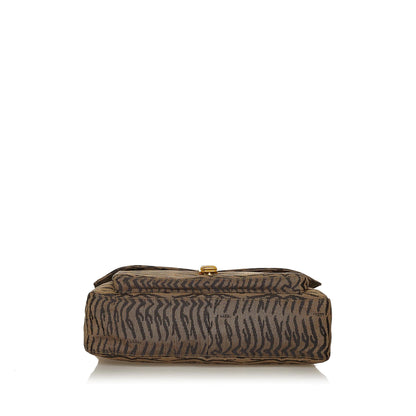 Fendi Tiger Print Canvas Shoulder Bag