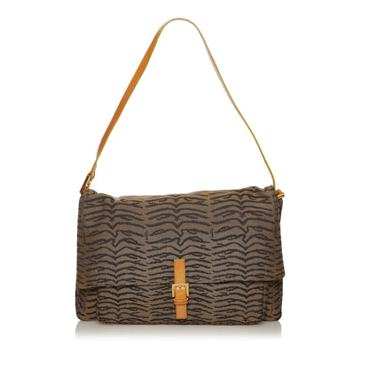 Fendi Tiger Print Canvas Shoulder Bag