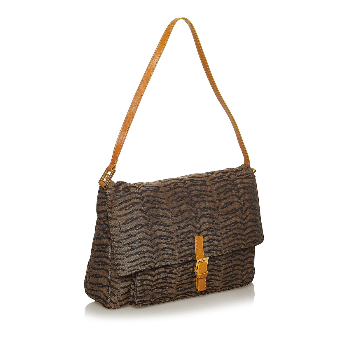 Fendi Tiger Print Canvas Shoulder Bag
