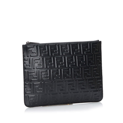 Fendi Zucca Embossed Zip Pouch