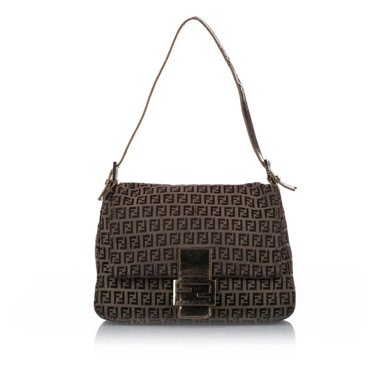 Fendi Zucchino Mamma Forever Canvas Shoulder Bag (SHG-16069)