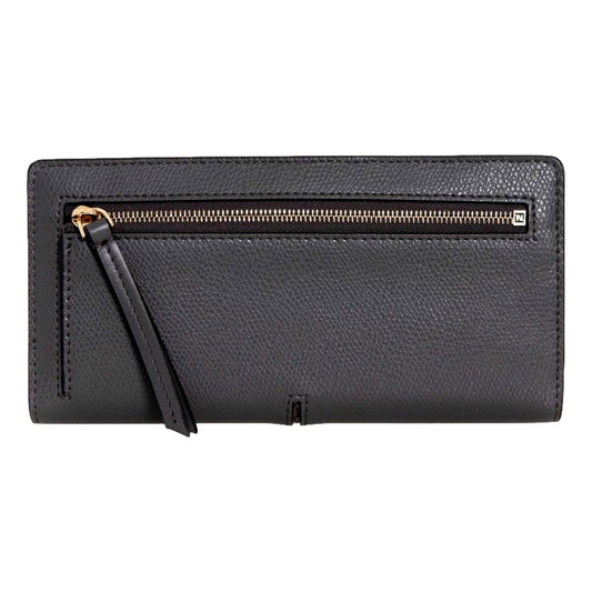 Fendi O'Lock Anthracite Gray and Python Print Leather Snap Continental Wallet