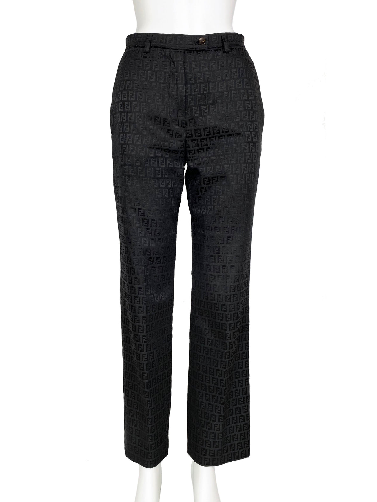 Fendi Vintage Black Monogram Pants 40