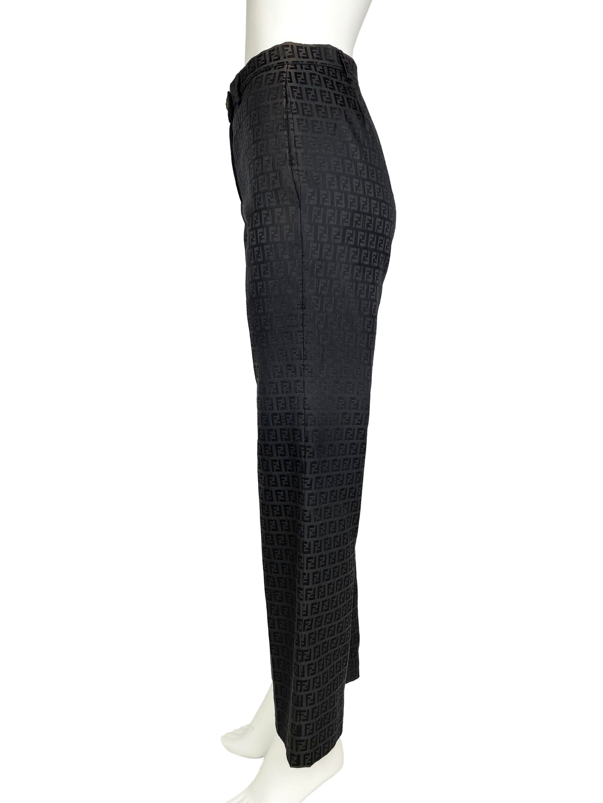 Fendi Vintage Black Monogram Pants 40