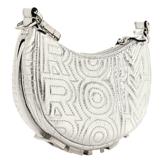 Fendi x Marc Jacobs Fendigraphy Silver Mini Hobo Leather Bag