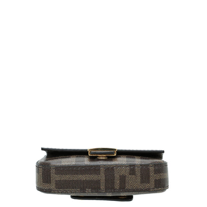 Fendi Brown FF 1974 Nano Baguette Charm W/ Chain