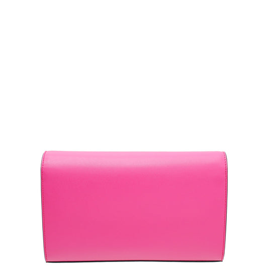 Fendi Fuchsia F Logo Wallet On Chain Clutch