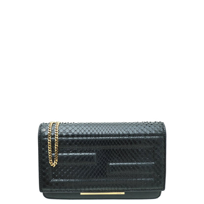 Fendi Black Tube Python Wallet On Chain