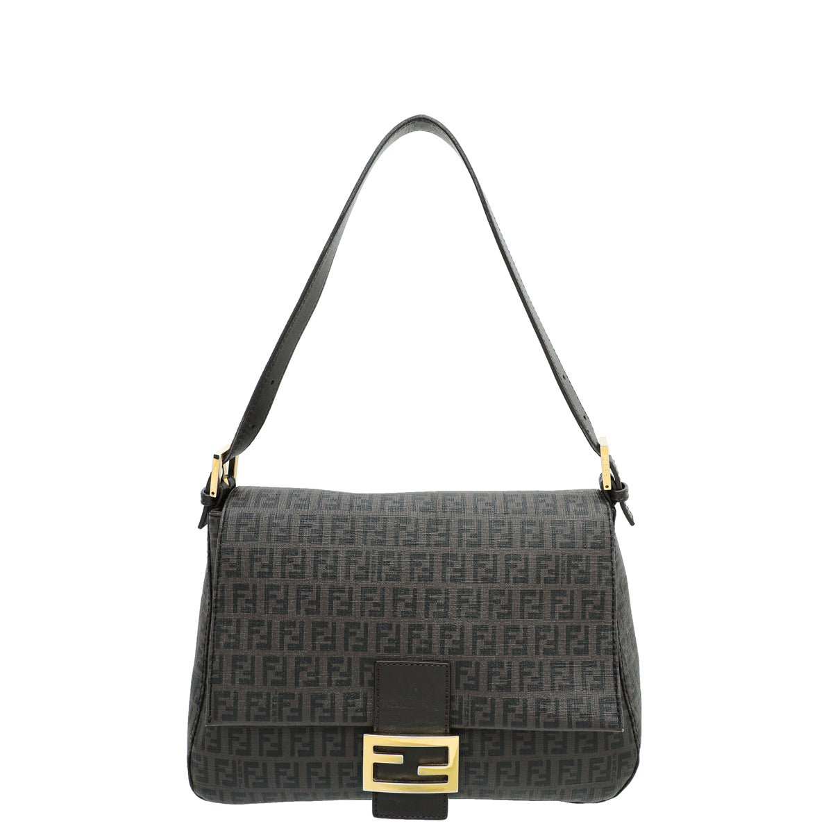 Fendi Brown Zucchino Spalmati Mama Baguette Bag