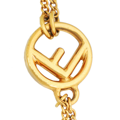 Fendi Gold Faux Pearl Fruit Motif Double Pendant Long Necklace