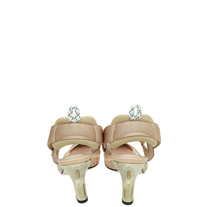 Fendi Bicolor Colibri Mesh Slingback Pumps 38