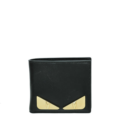 Fendi Black Monster Eye Bi-Folder Wallet