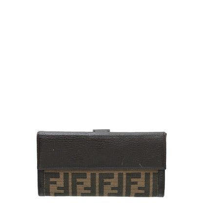 Fendi Tobacco Zucca French Long Wallet