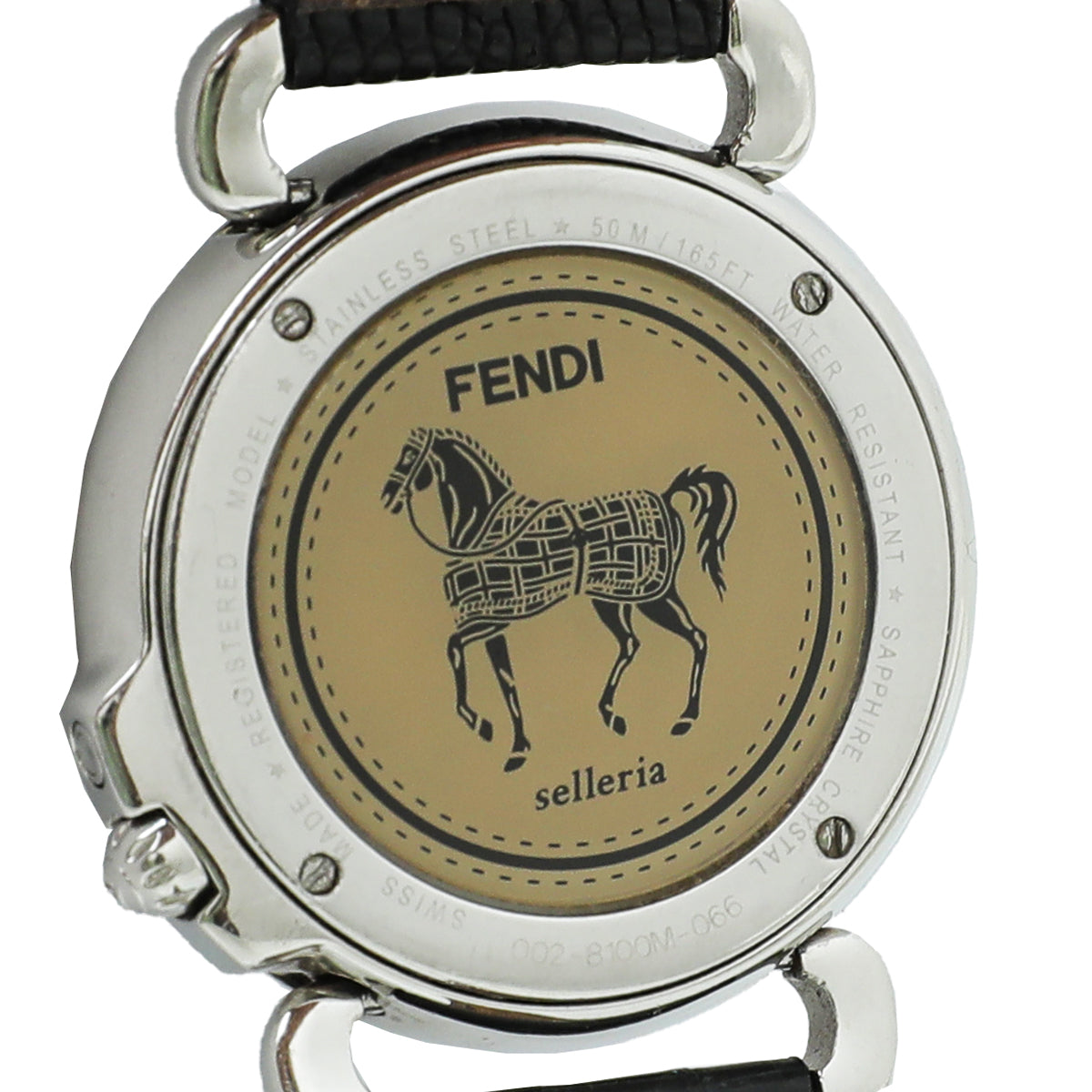 Fendi Steel Black Selleria MOP Steel 37mm Quartz Watch