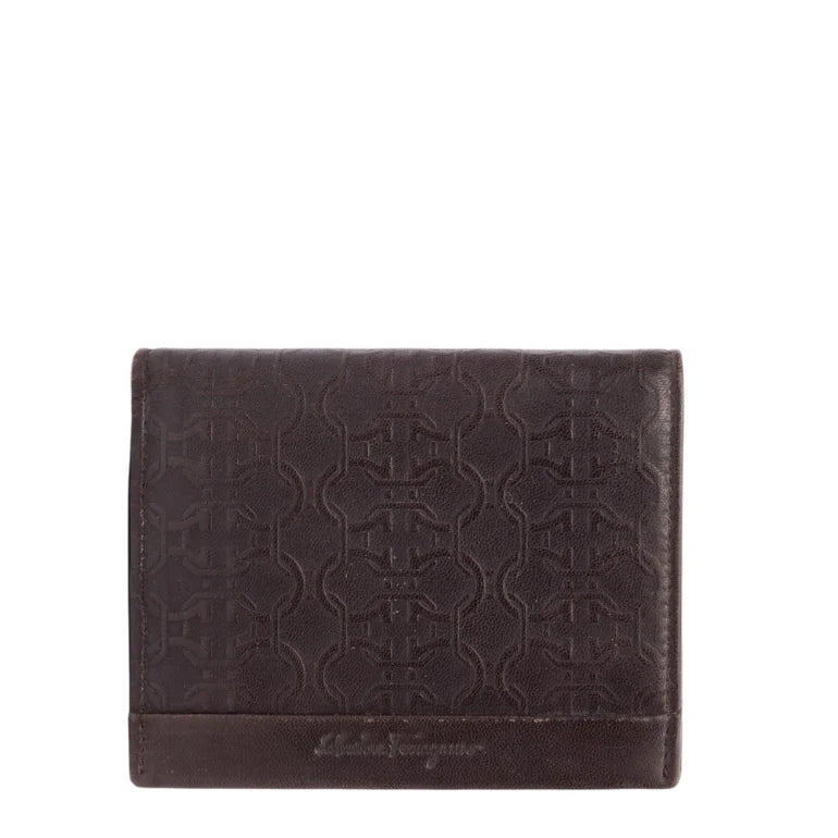 Ferragamo Gancini Embossed Print Wallet