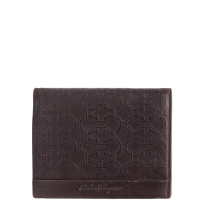 Ferragamo Gancini Embossed Print Wallet