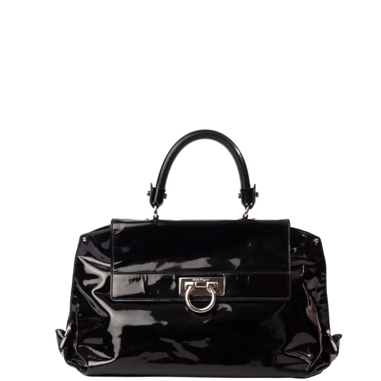 Ferragamo Sofia Patent Leather Top Handle Bag