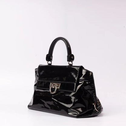 Ferragamo Sofia Patent Leather Top Handle Bag