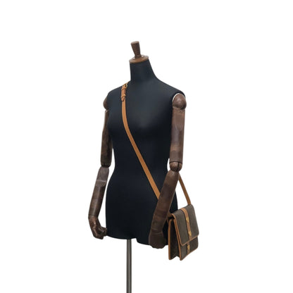 CELINE Macadam Medal Motif Shoulder bag Brown Vintage tab6bn