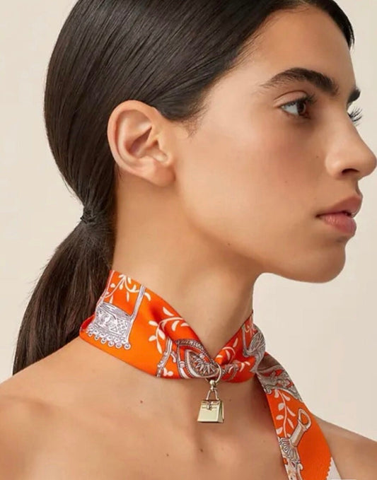 Hermès Top Kelly Pendant Light Rose Gold Necklace Charm Scarf Ring