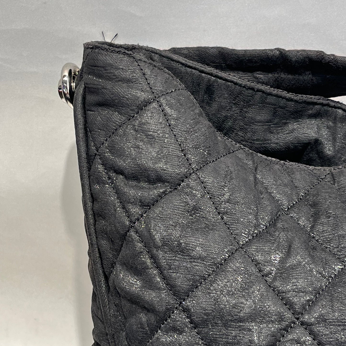 Chanel Hand Bag Cotton BLK