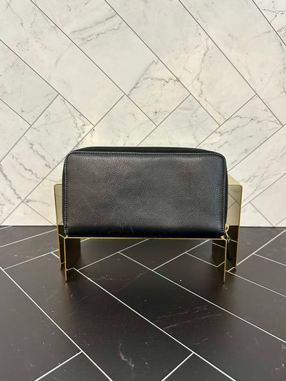Chanel Black Leather Camelia Zippy Wallet